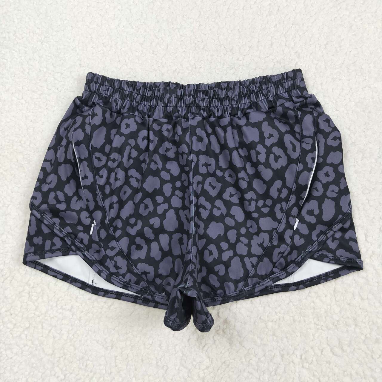 SS0471 RTS adult clothes black leopard print adult women summer yoga shorts atheletic clothes