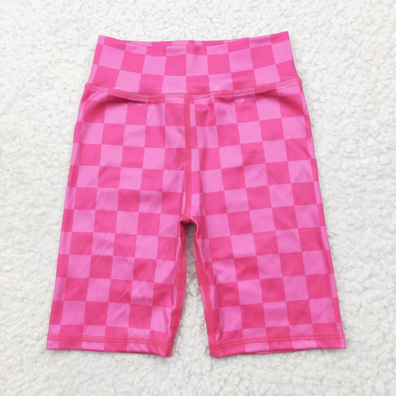 SS0538 RTS girl clothes pink plaid girl summer shorts atheletic clothes yoga shorts