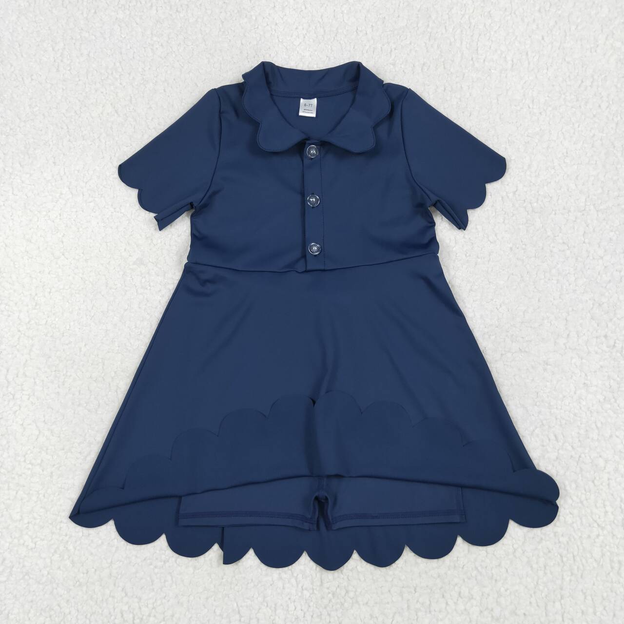 GSD2487 RTS girl clothes navy girl atheletic dress sports dresses