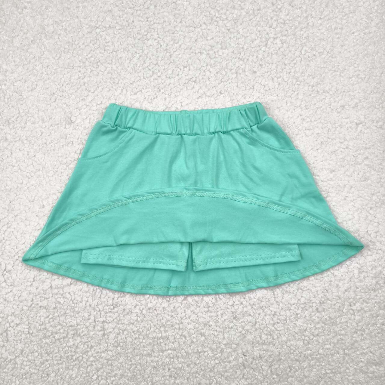GLK0069 RTS girls clothes pure cotton green girl summer shots skirt 