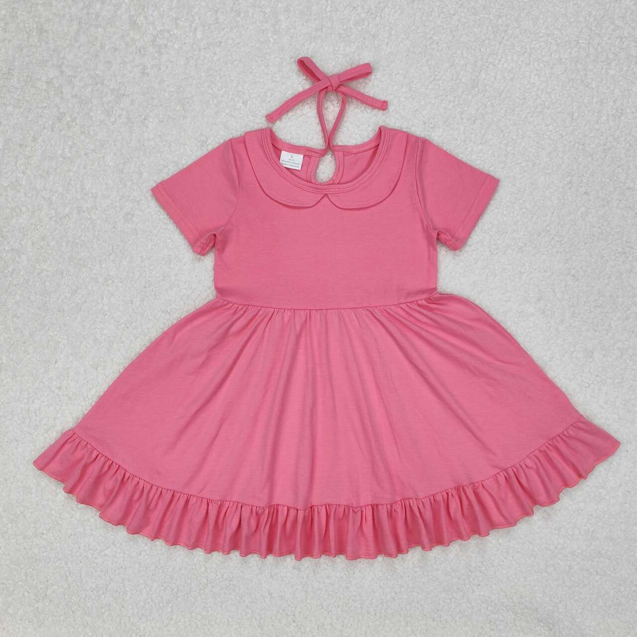 GSD1917 RTS Kids girl clothes pink girl summer dress cotton twirl dress kids clothes wholesale