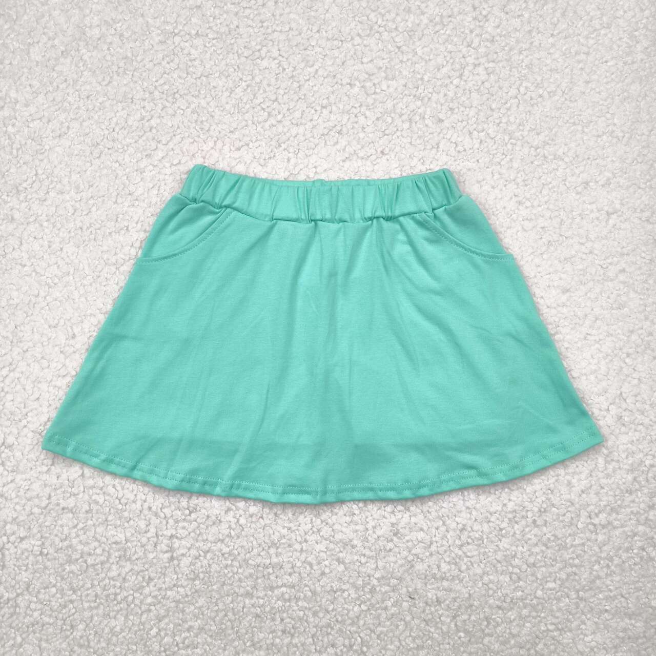 GLK0069 RTS girls clothes pure cotton green girl summer shots skirt 
