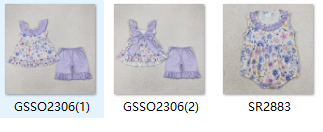 RTS girl summer matching clothes floral girl summer clothes girl outfit bubble