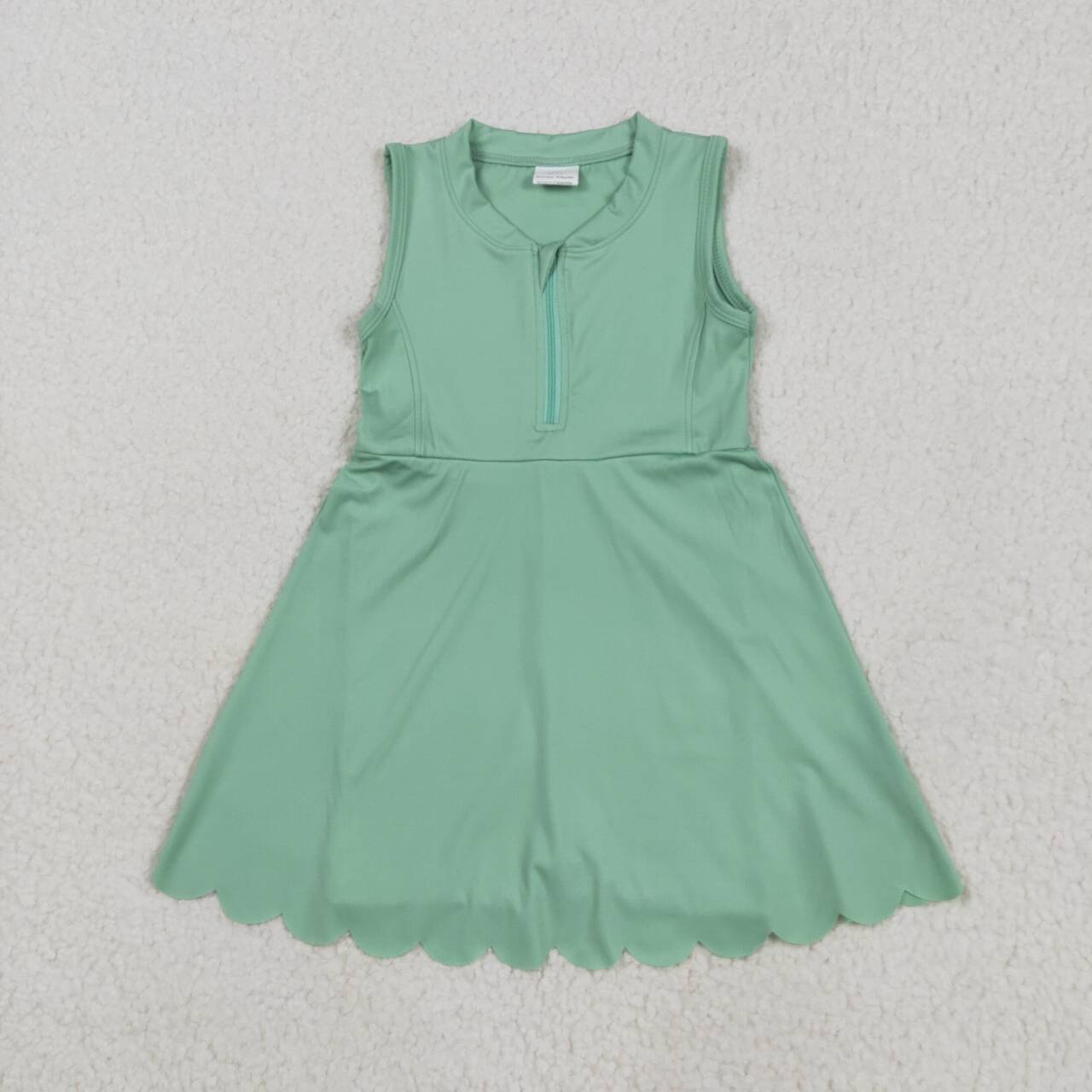 GSD2089 RTS toddler girl clothes green girl summer dress yoga clothes atheletic clothes