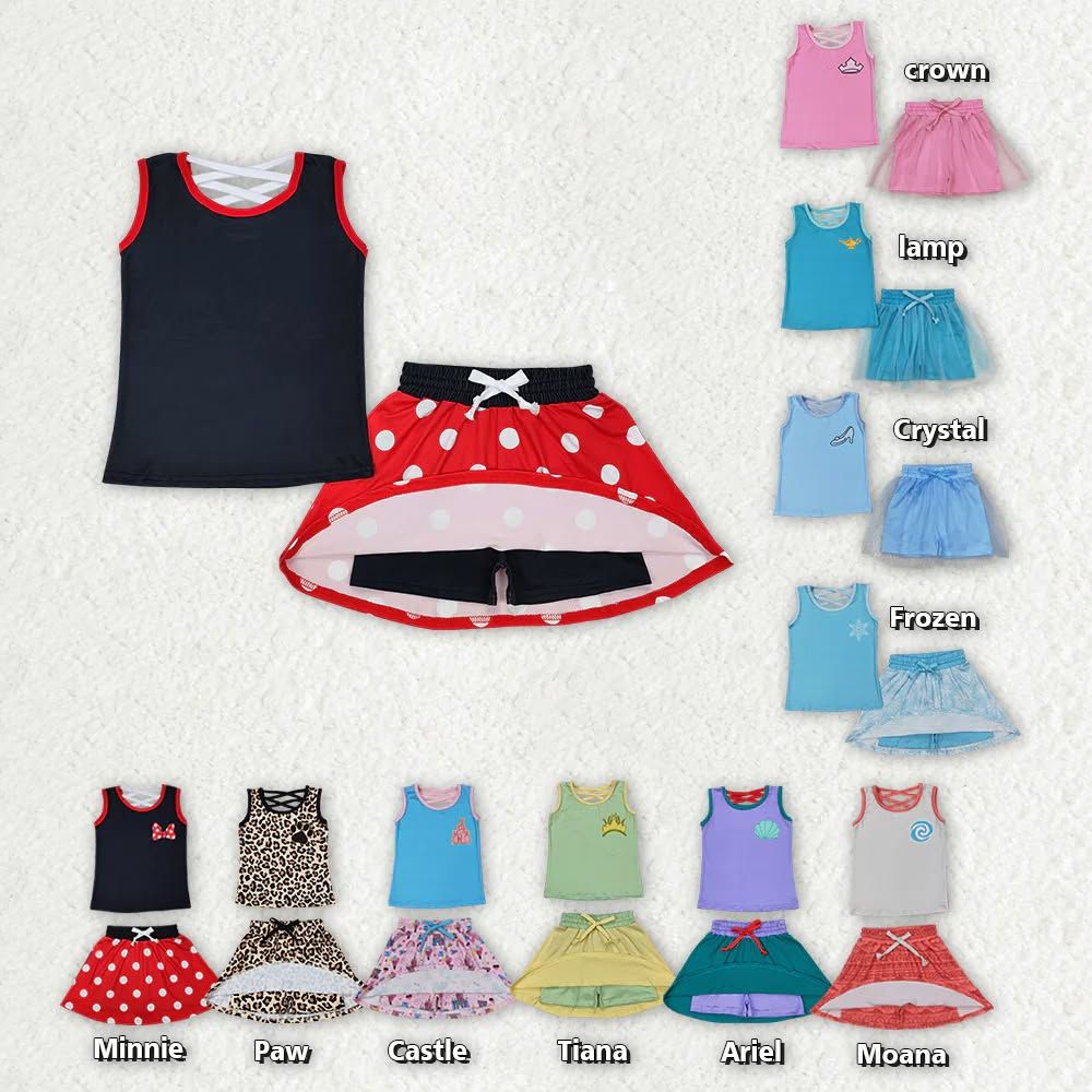 RTS girl summer clothes cartoon princess girl summer clothing set