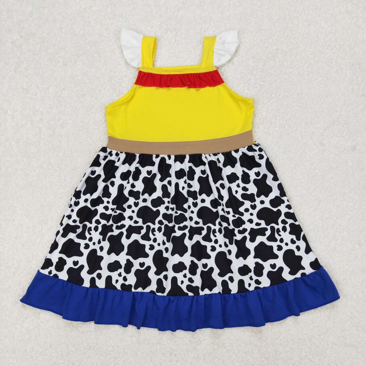 GSD1881 RTS toddler clothes cow cartoon baby girl summer dress 