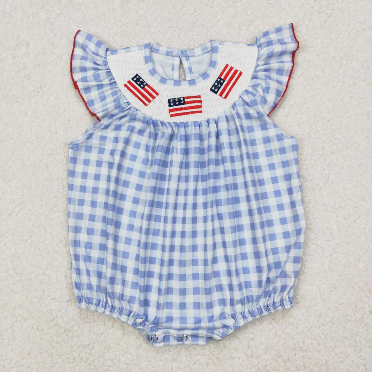 SR2571 RTS baby girl clothes flag smock girl 4th of July patriotic summer bubble 