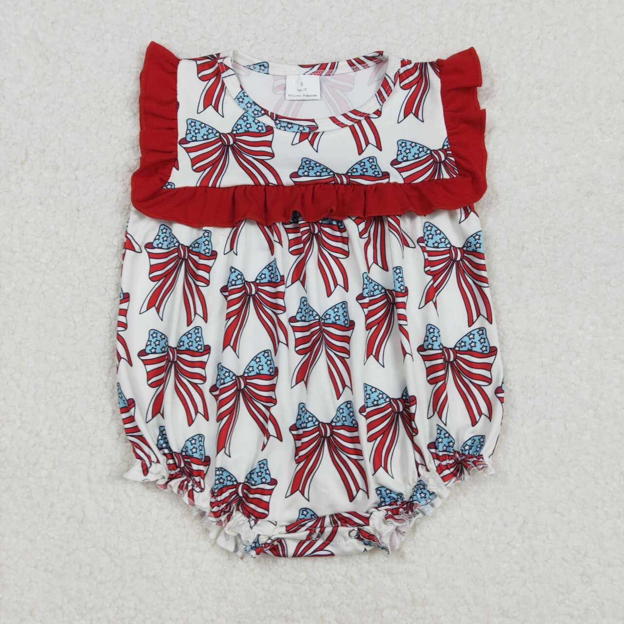 SR2664 RTS baby girl clothes bows toddler girl 4th of July Patriotic summer bubble 