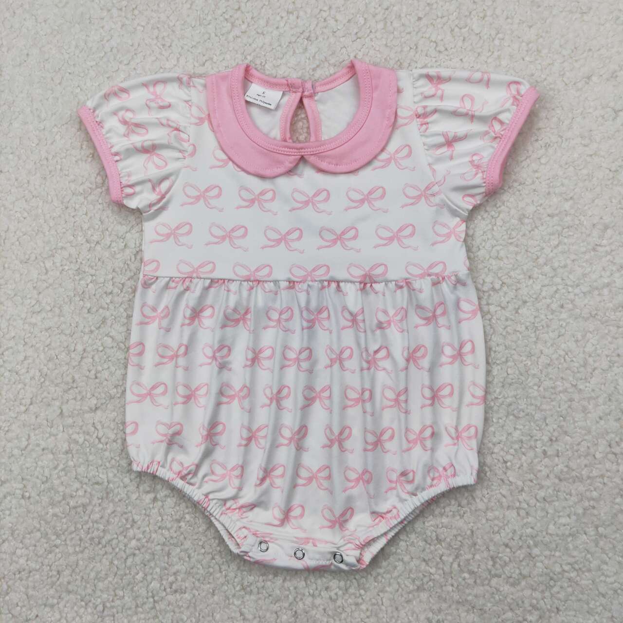 SR2893 RTS baby girl clothes pink bows girl summer bubble