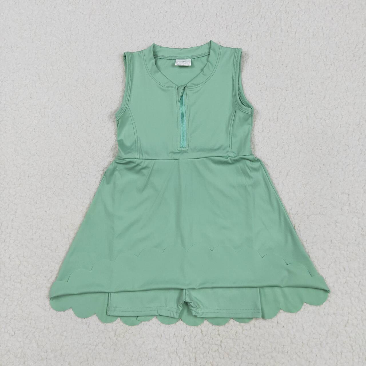 GSD2089 RTS toddler girl clothes green girl summer dress yoga clothes atheletic clothes