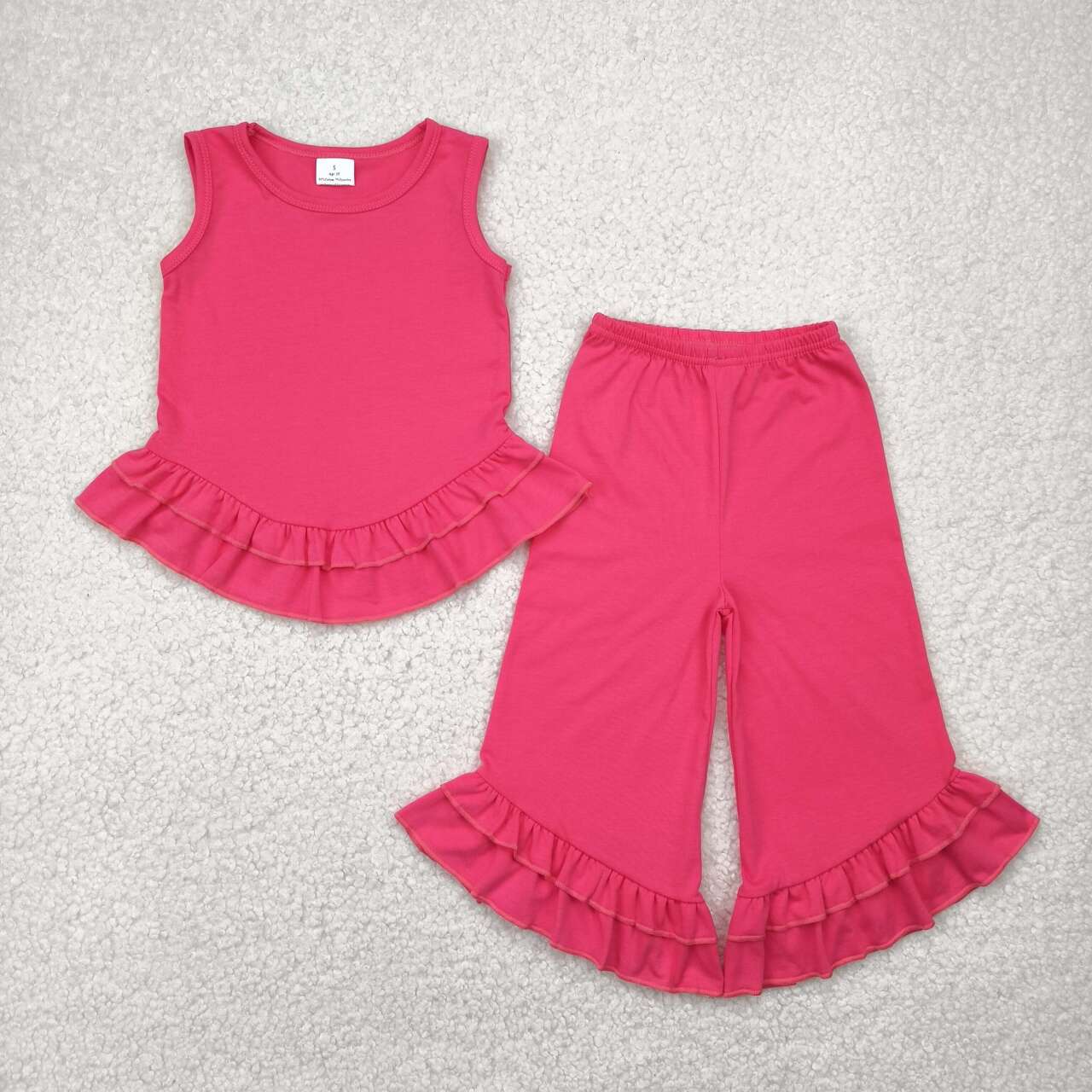 GSPO2009 RTS girl clothes cotton hot pink girl bell bottoms outfit