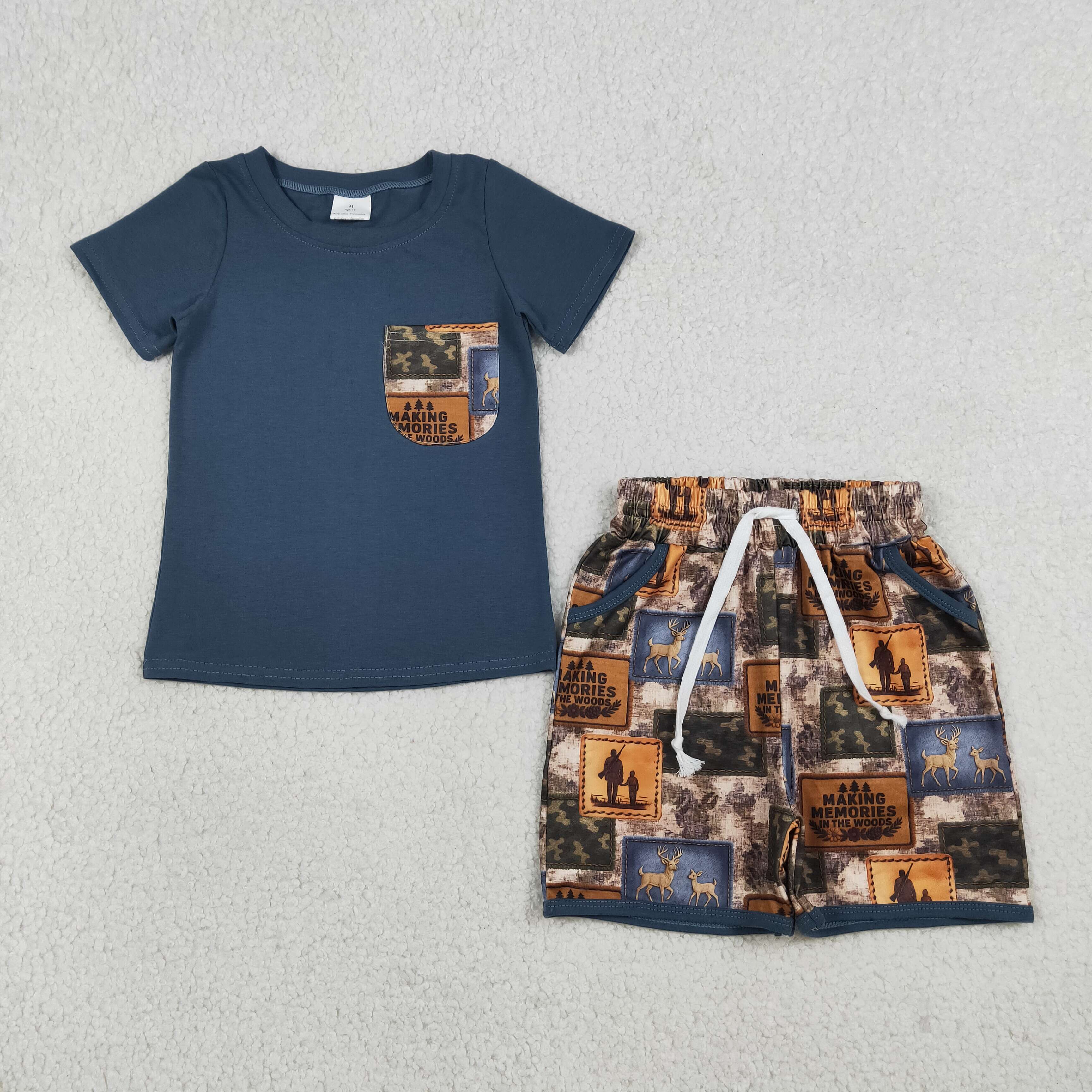 RTS Matching kids clothing hunting print clothing baby boy summer clothing-2026.3.24