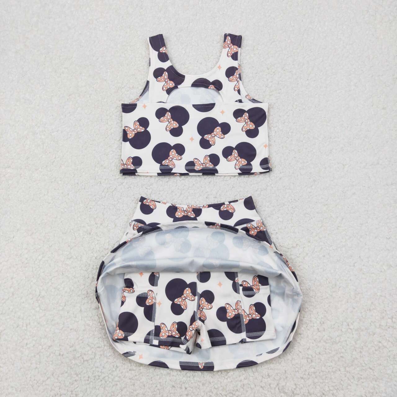 GSD1934 RTS girl clothes cartoon mouse toddler girl summer skirt outfit yoga clothes