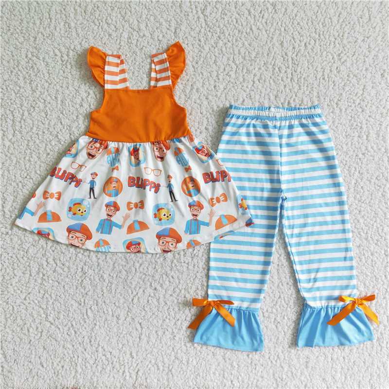 B14-2 RTS baby girl clothes cartoon girl fall spring outfit-promotion $2.99
