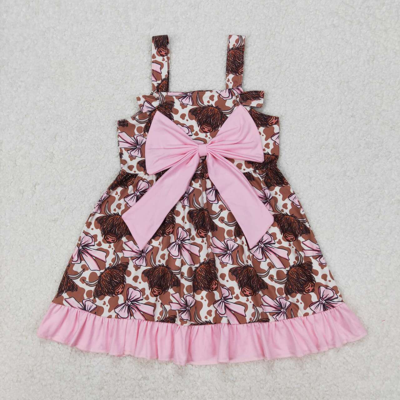 GSD1945 RTS toddler clothes highland cattle girl summer dress