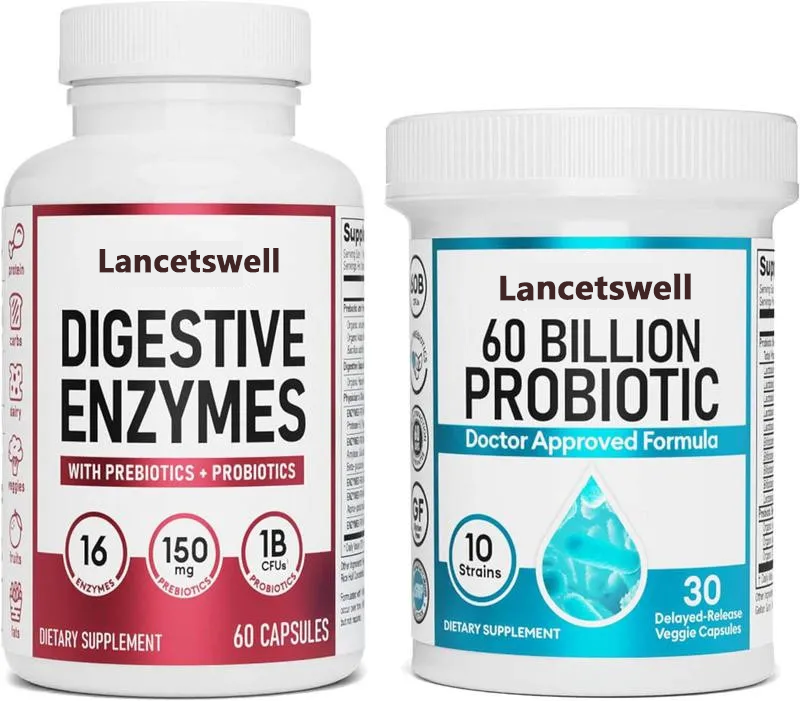Digestive Enzymes 60ct  + 60B Probiotic 30ct | Value Digestive Bundle