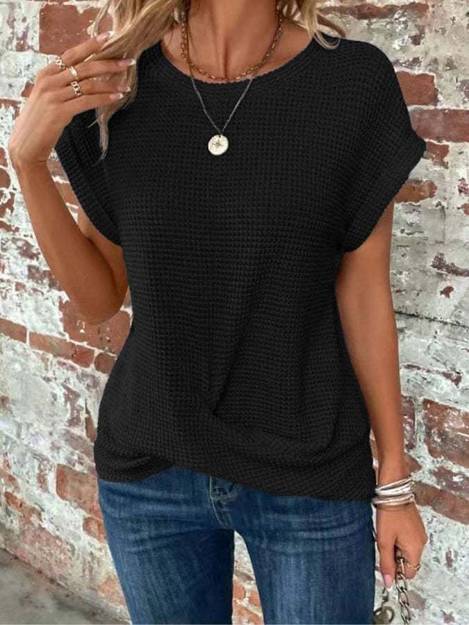 Women's Waffle Casual T-Shirt-Datalatt