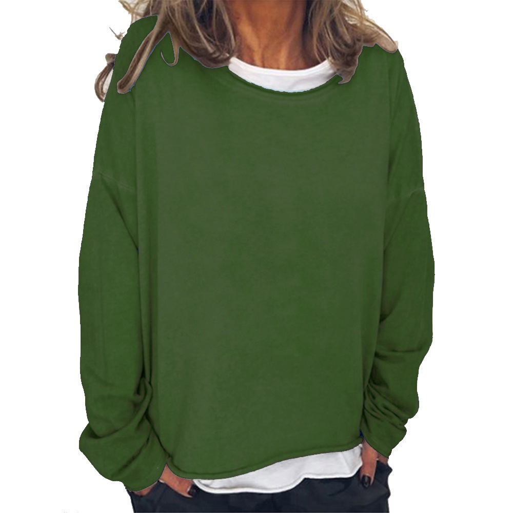 Solid Color Casual Loose Women's Sweatshirt-Datalatt