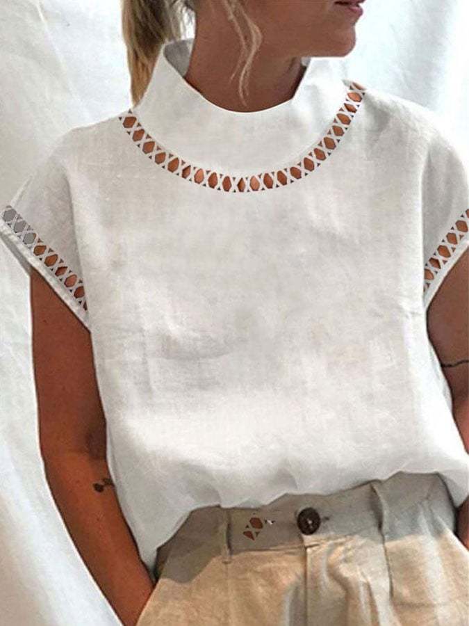 Women's Romantic Lace Turtleneck Shirt-Datalatt