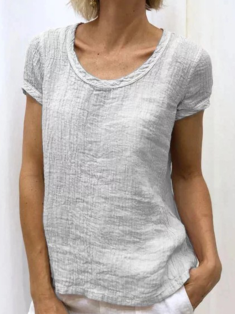 Vintage Crew Neck Casual Tee-Datalatt