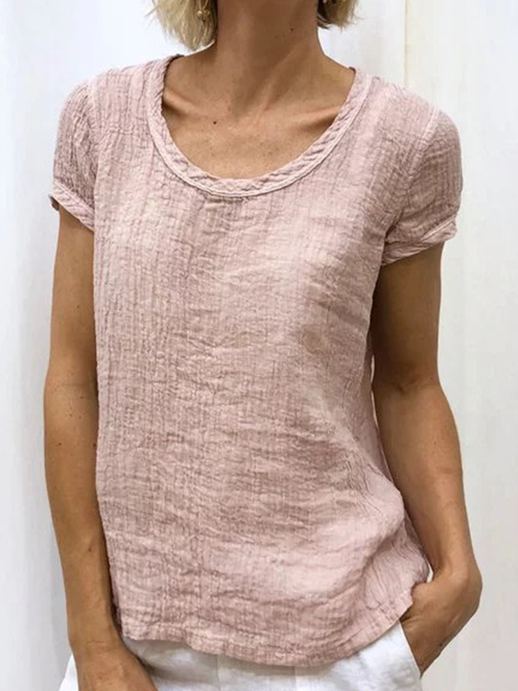 Vintage Crew Neck Casual Tee-Datalatt