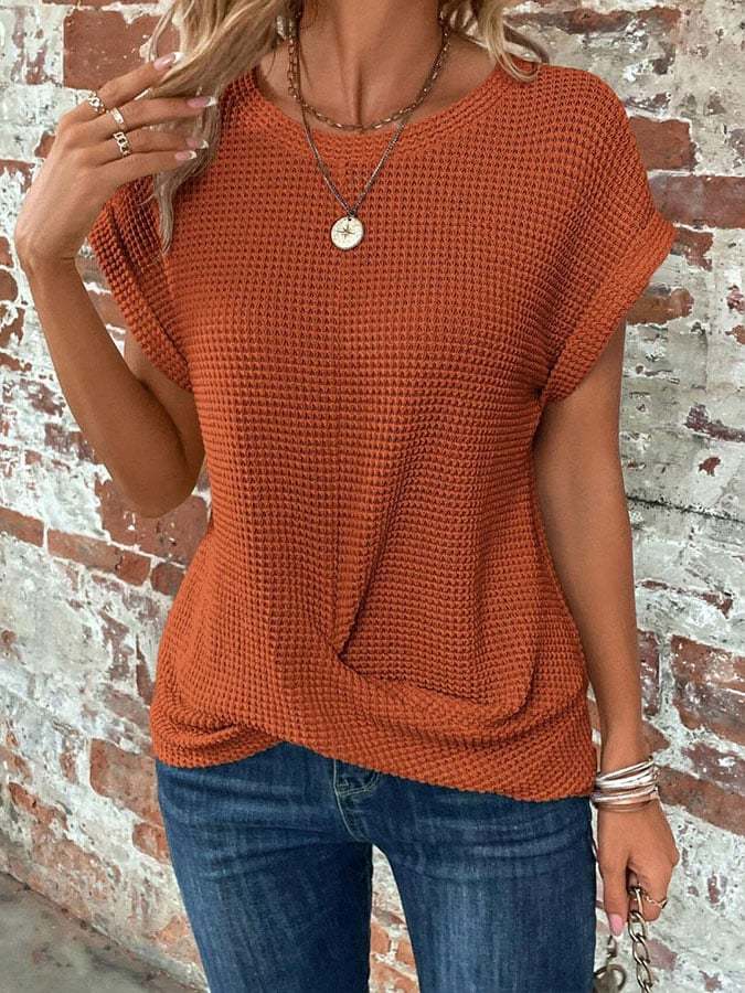 Women's Waffle Casual T-Shirt-Datalatt