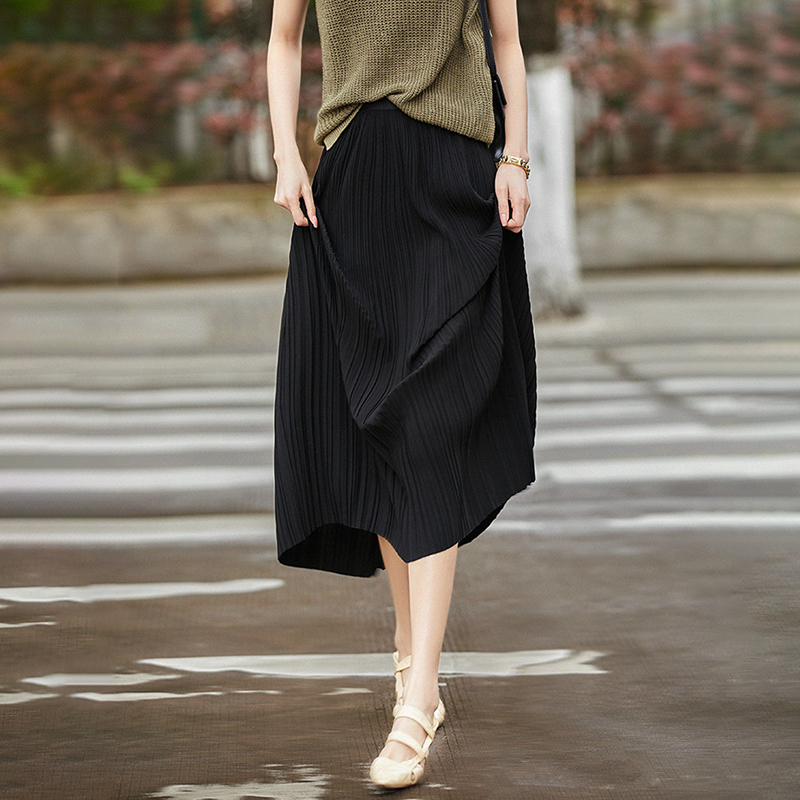 Elegant And Versatile Pleated Skirt-Datalatt