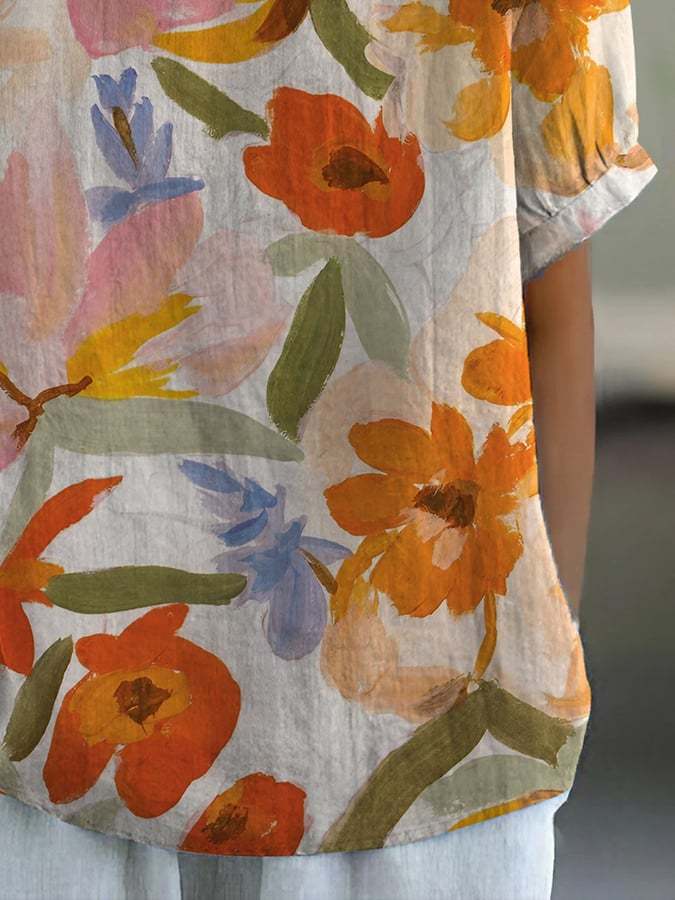 Women's Art Floral Vintage Casual Shirt-Datalatt