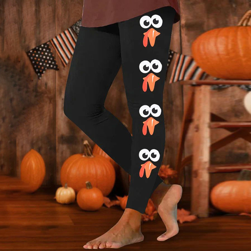 Illy Turkey Face Casual Leggings-Datalatt