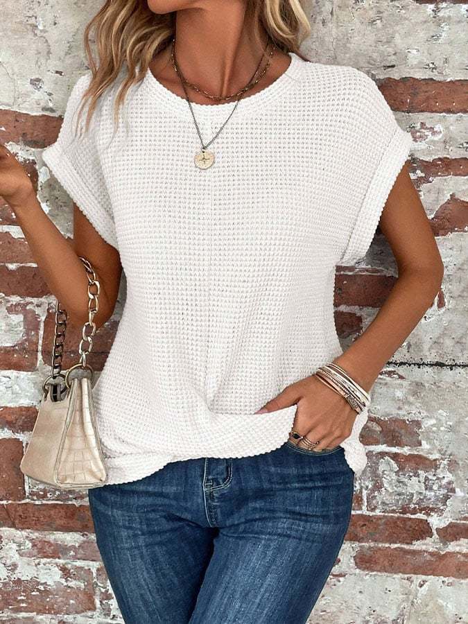 Women's Waffle Casual T-Shirt-Datalatt