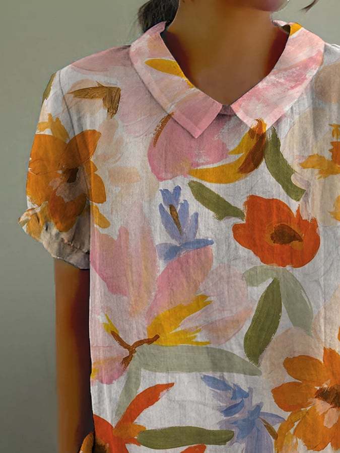 Women's Art Floral Vintage Casual Shirt-Datalatt