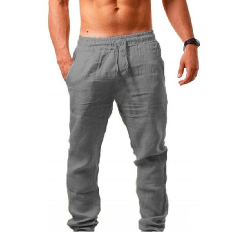 Men'S Vintage Drawstring Casual Cotton Linen Pants-Datalatt