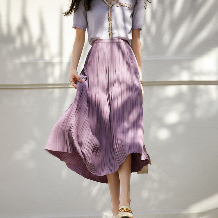 Elegant And Versatile Pleated Skirt-Datalatt