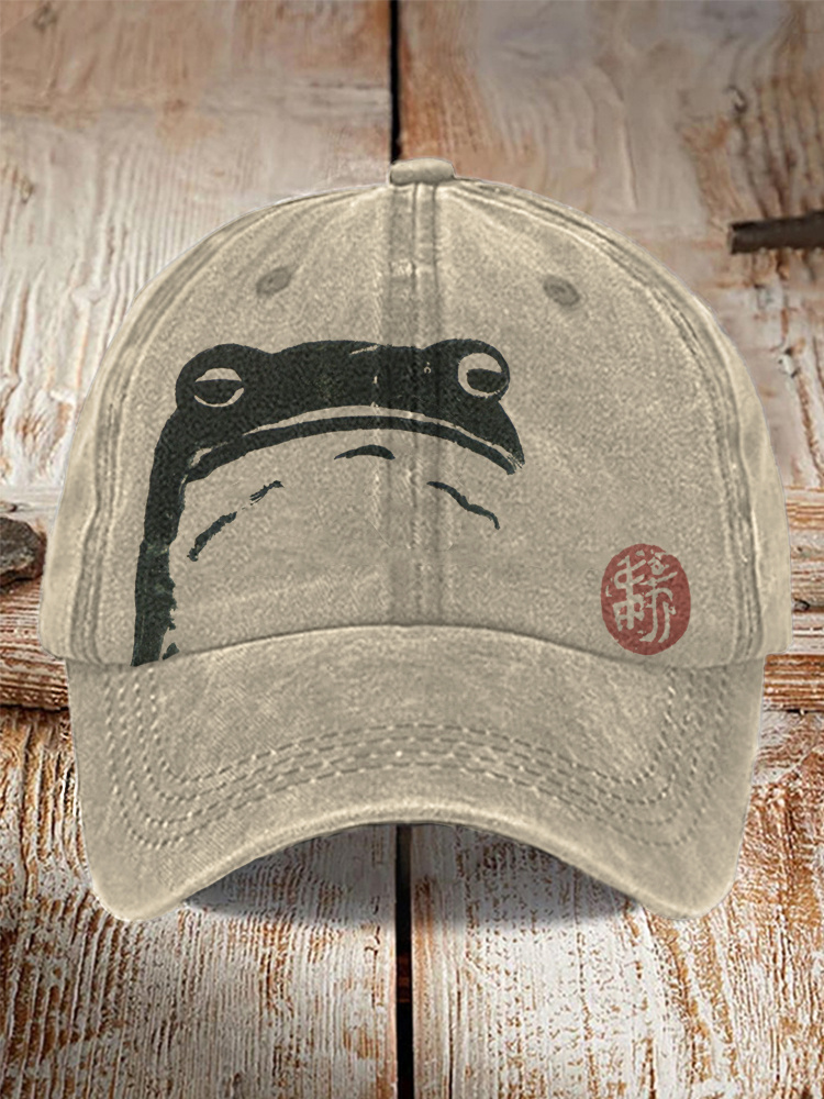 Japanese Art Frog Pattern Cap-Datalatt