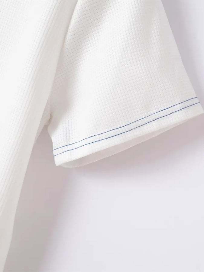 Men's Waffle Fabric Casual Golf Polo Shirt-Datalatt