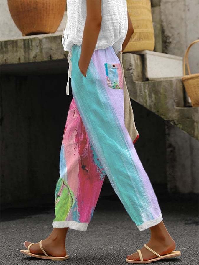 Women's Printed Casual Trousers-Datalatt