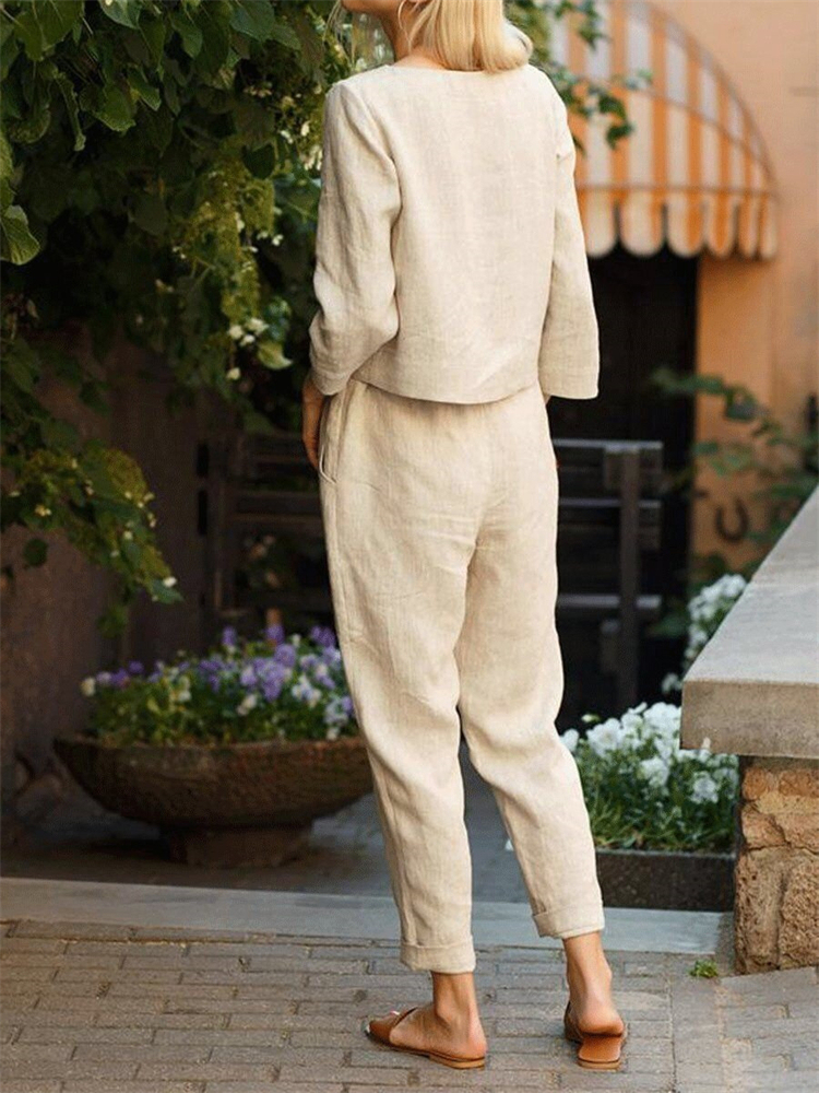 Casual Comfy Top & Pants Suit-Datalatt
