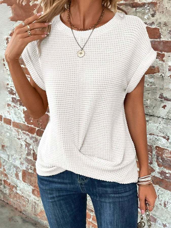 Women's Waffle Casual T-Shirt-Datalatt
