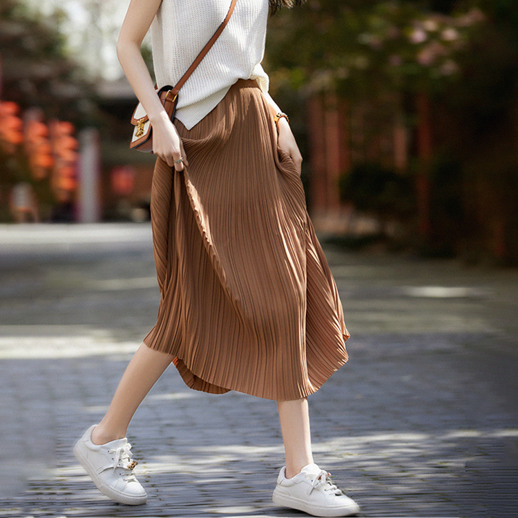 Elegant And Versatile Pleated Skirt-Datalatt