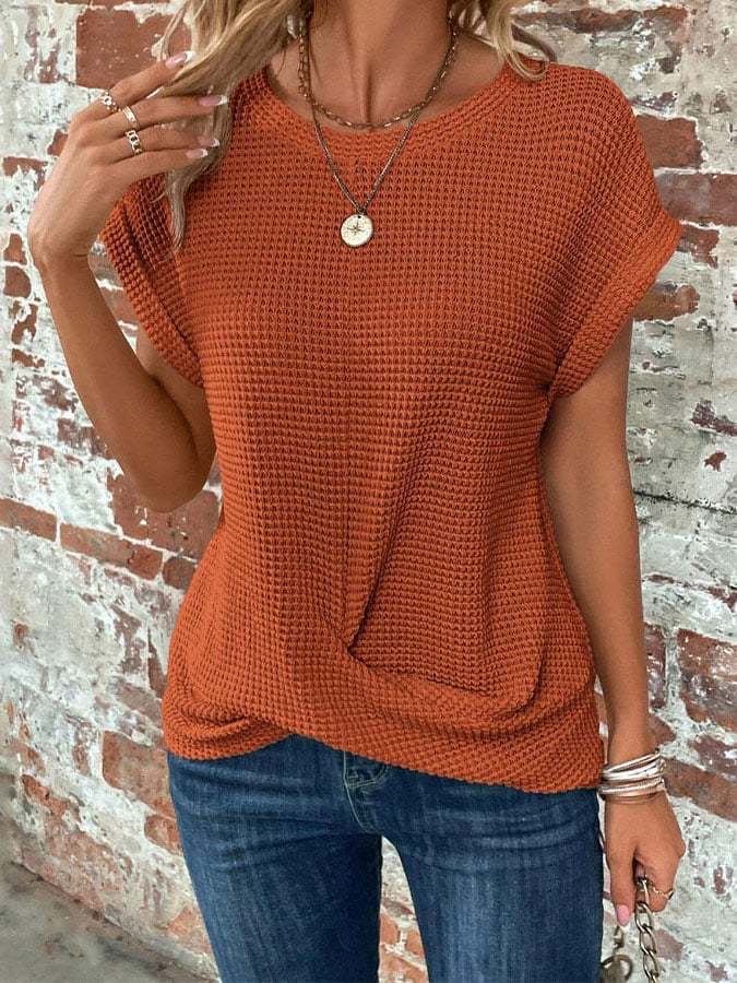 Women's Waffle Casual T-Shirt-Datalatt
