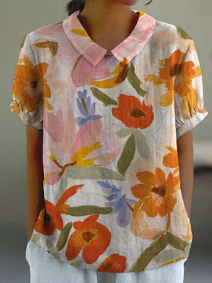 Women's Art Floral Vintage Casual Shirt-Datalatt