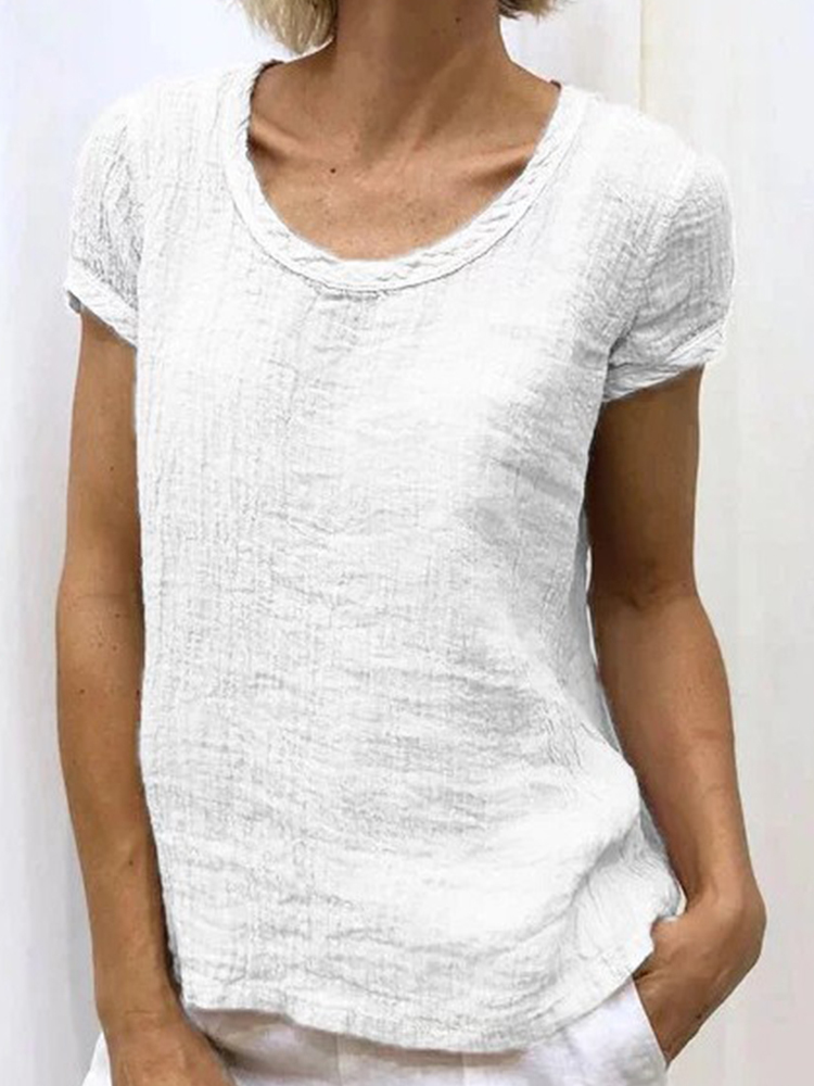 Vintage Crew Neck Casual Tee-Datalatt