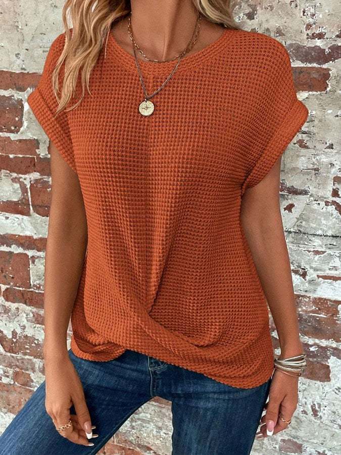 Women's Waffle Casual T-Shirt-Datalatt
