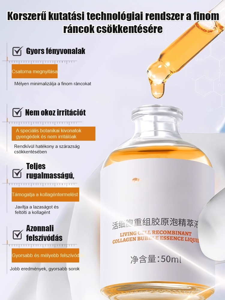 Ne pazarolj pénzt víz alapú krémekre, amik a felszínen maradnak! 🛑 Ismerd meg a 3. generációs aktív kollagén esszenciát. A hagyományos bőrápolással ellentétben a mi formulánk 0% vizet tartalmaz – 100%-ban nagy koncentrációjú, kis molekulájú kollagén, ame