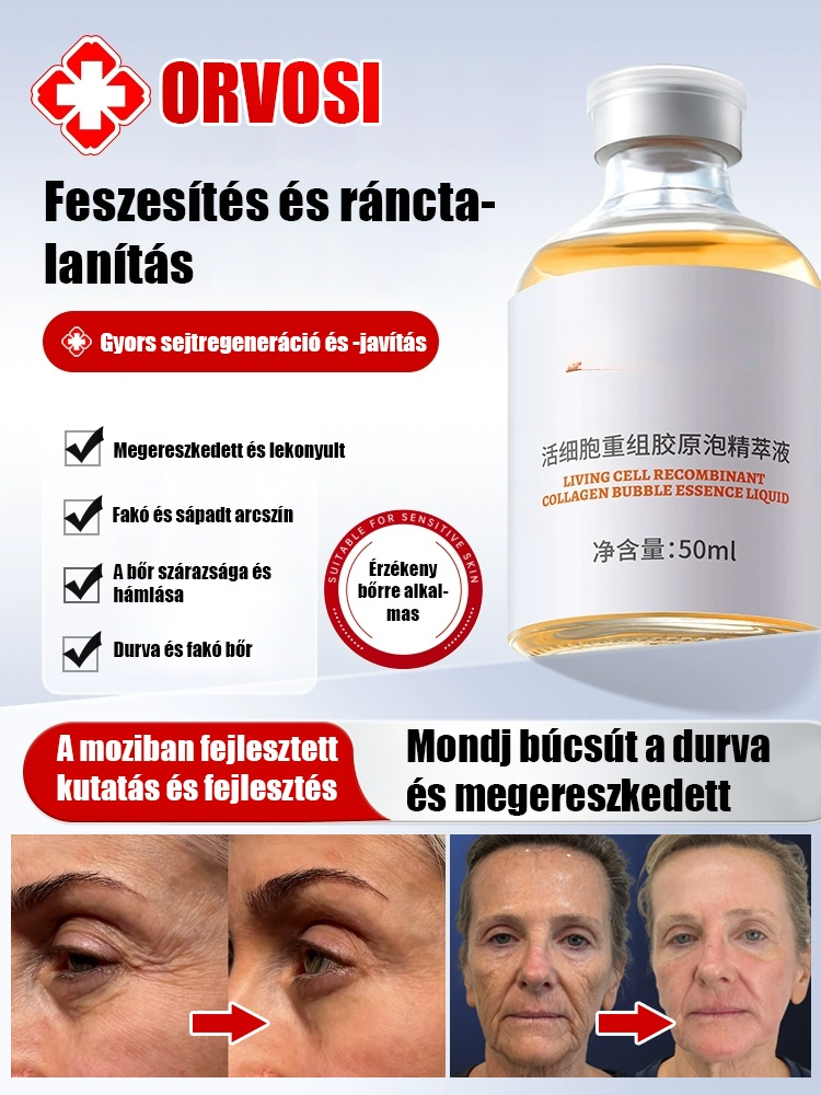 Ne pazarolj pénzt víz alapú krémekre, amik a felszínen maradnak! 🛑 Ismerd meg a 3. generációs aktív kollagén esszenciát. A hagyományos bőrápolással ellentétben a mi formulánk 0% vizet tartalmaz – 100%-ban nagy koncentrációjú, kis molekulájú kollagén, ame