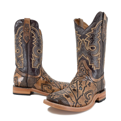 Men Bulldog Hand Tooled - Royal Flush Rustic