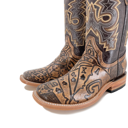 Men Bulldog Hand Tooled - Royal Flush Rustic