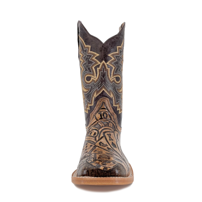 Men Bulldog Hand Tooled - Royal Flush Rustic