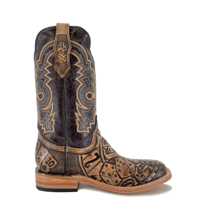 Men Bulldog Hand Tooled - Royal Flush Rustic