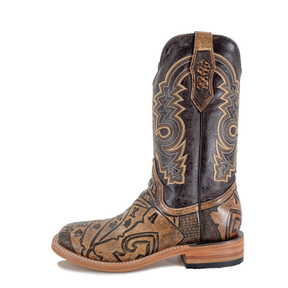 Men Bulldog Hand Tooled - Royal Flush Rustic